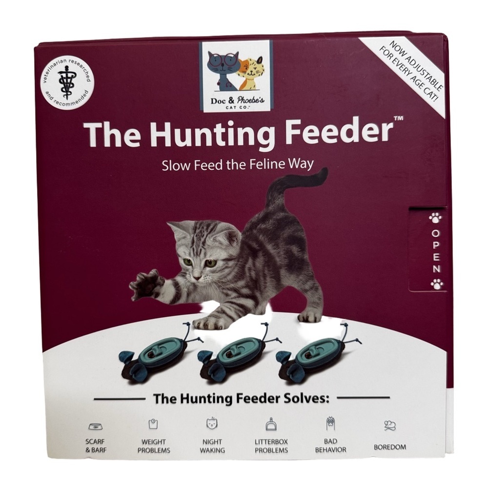 Doc and Phoebe's Interactive Indoor Hunting Cat Feeder Active Enrichment NIB Pet